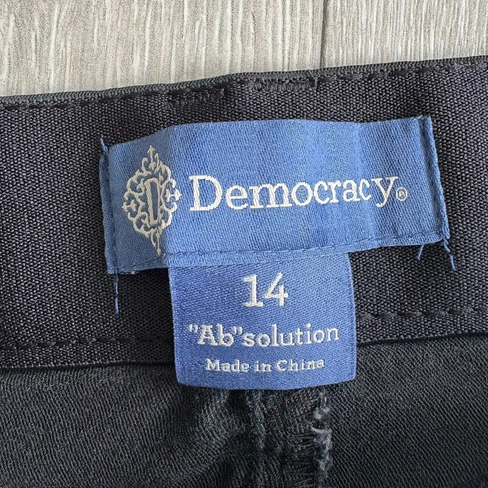 Democracy Womens Charcoal Black Denim Mid Rise Ab Solution Skinny Jeans Size 14